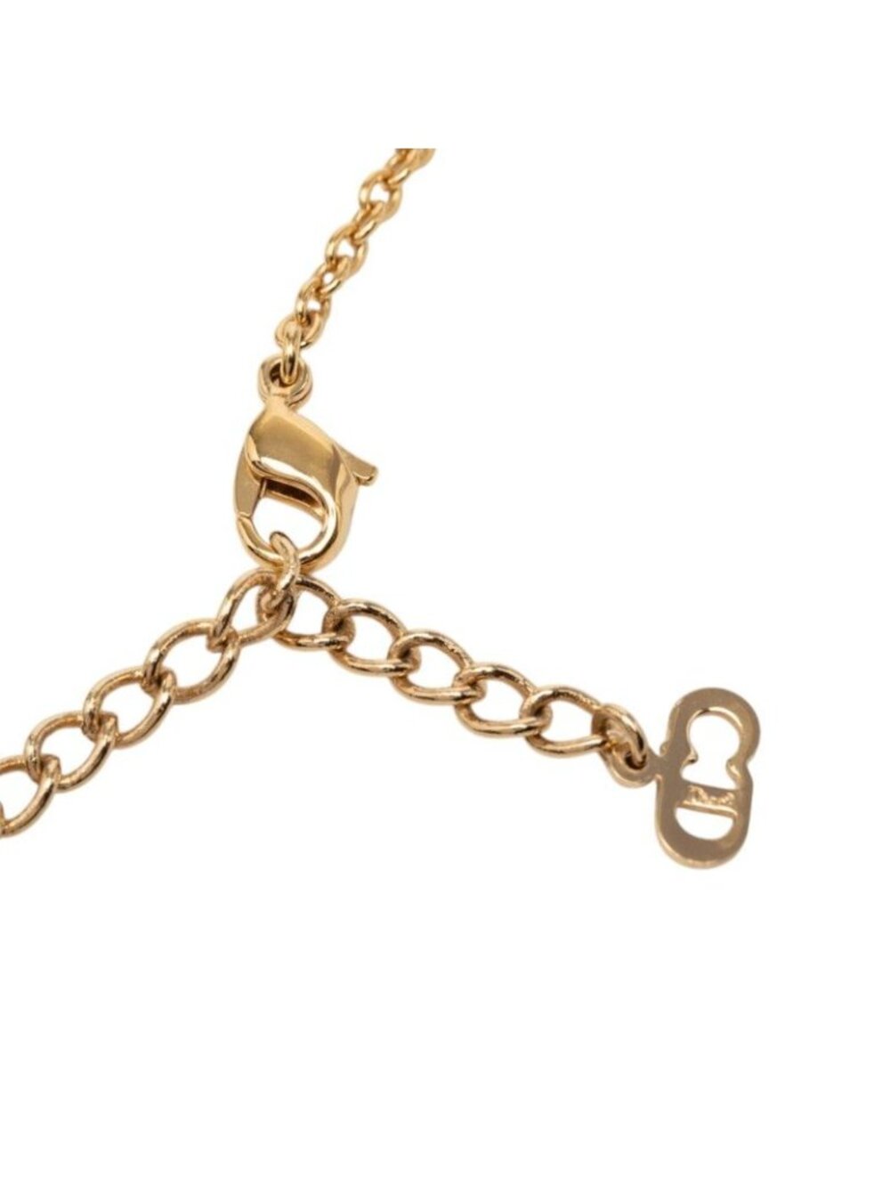 ★SOLD★ Dior CD Logo Chain Pendant Necklace Gold Plated - Picture 4 of 6